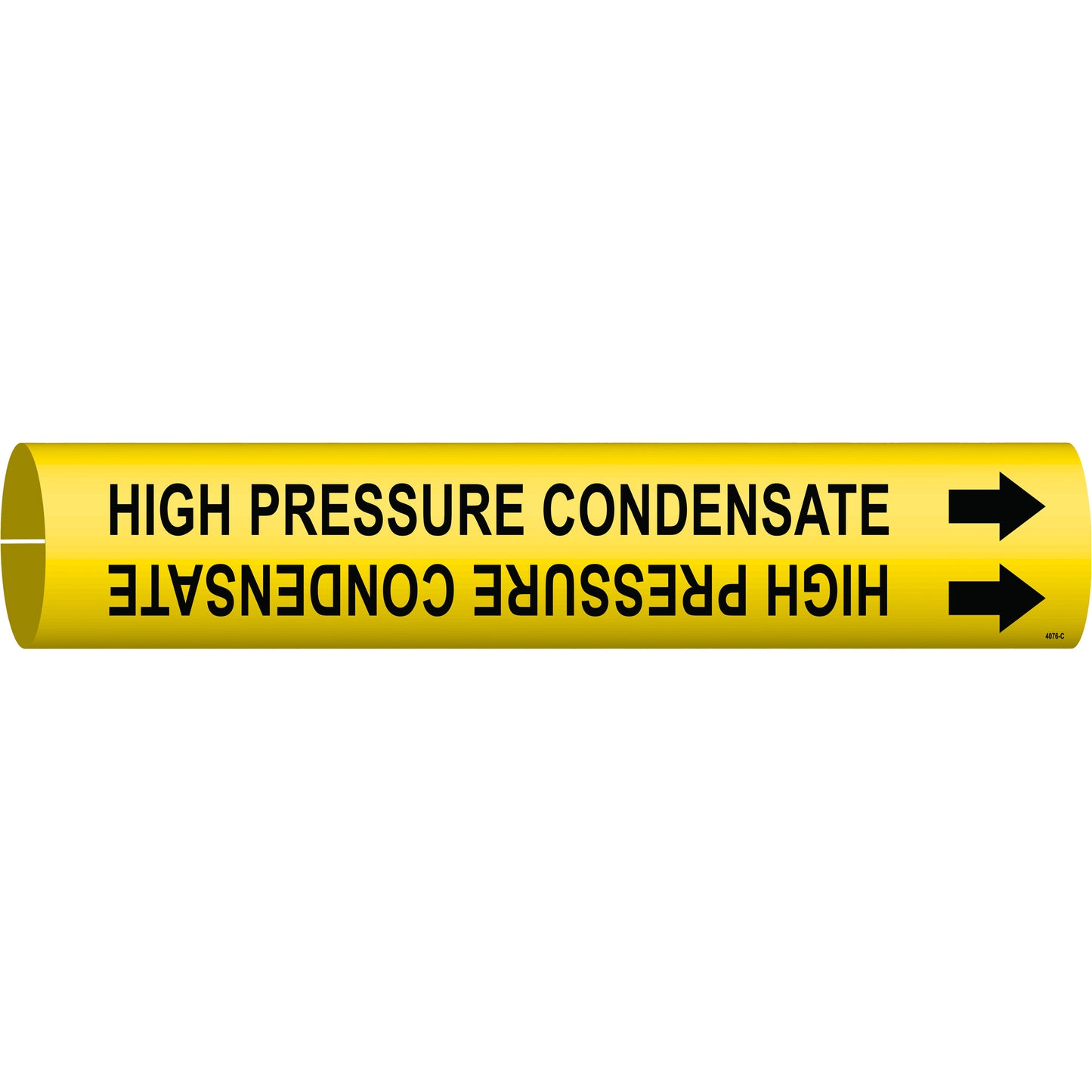 Brady "High Pressure Condensate" Pipe Marker, Snap-On, 2" H x 2" W, Black on Yellow