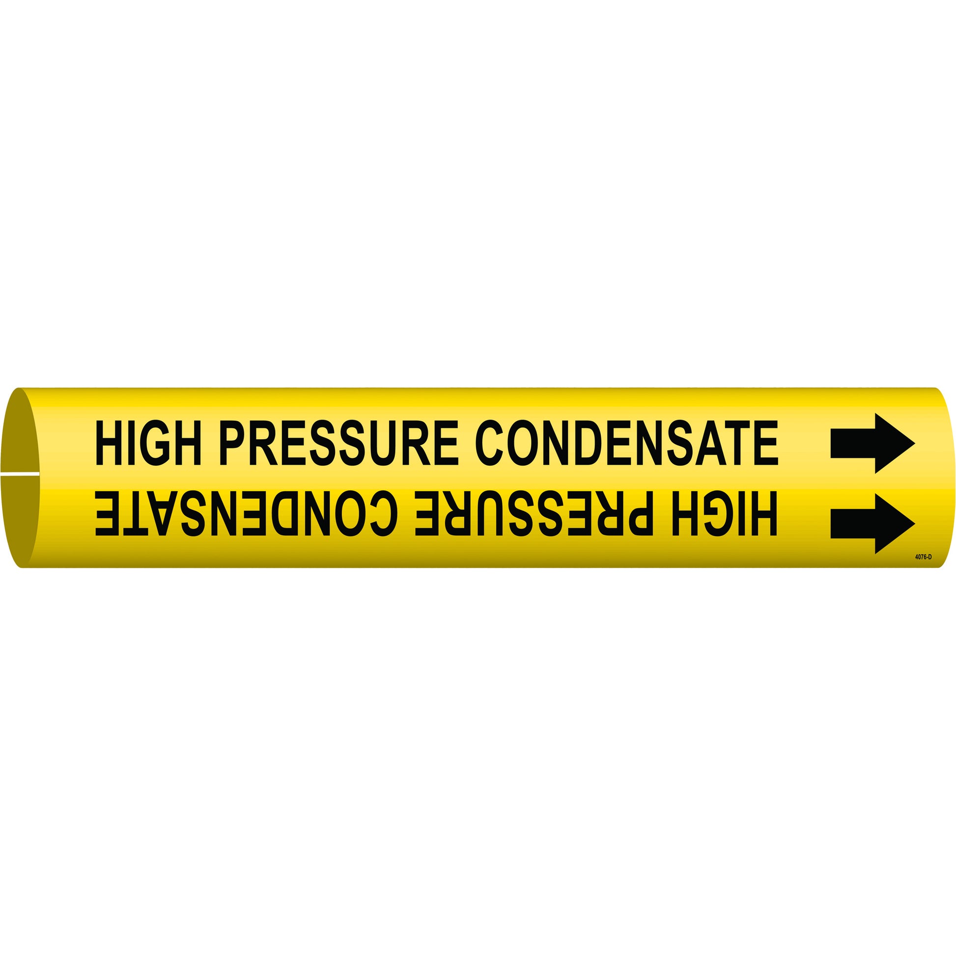 Brady "High Pressure Condensate" Pipe Marker, Snap-On, 2-13/16" H x 2-13/16" W, Black on Yellow