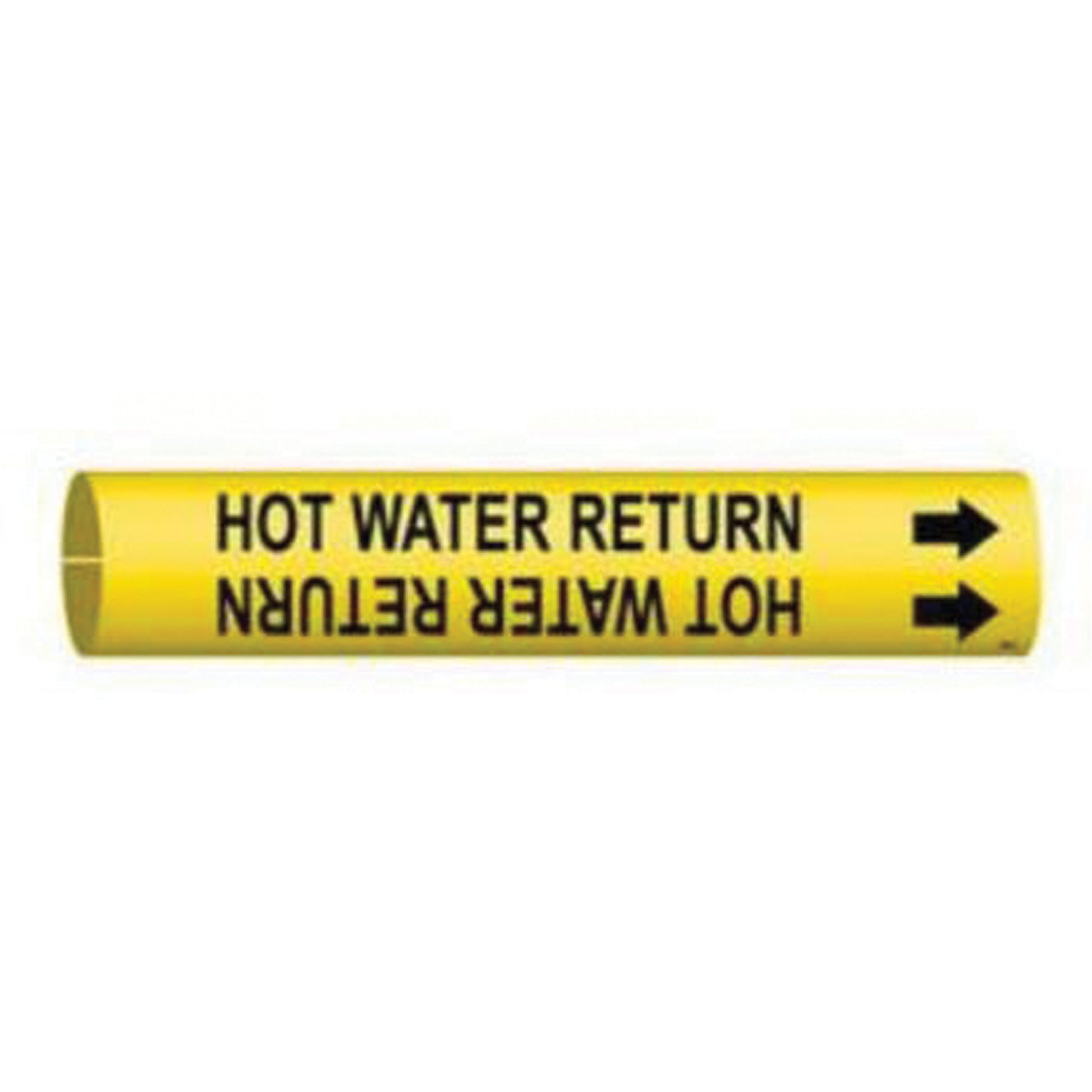 Brady "High Pressure Return" Pipe Marker, Snap-On, 13/16" H x 13/16" W, Black on Yellow