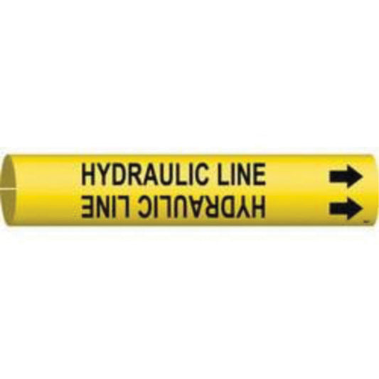 Brady "Hydraulic Line" Pipe Marker, Snap-On, 13/16" H x 13/16" W, Black on Yellow