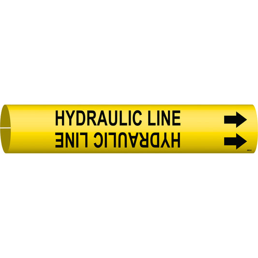 Brady "Hydraulic Line" Pipe Marker, Snap-On, 7/8" H x 7/8" W, Black on Yellow