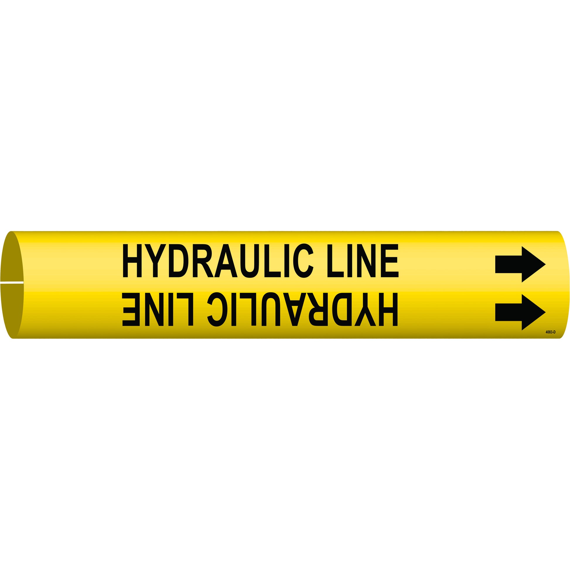 Brady "Hydraulic Line" Pipe Marker, Snap-On, 2-13/16" H x 2-13/16" W, Black on Yellow