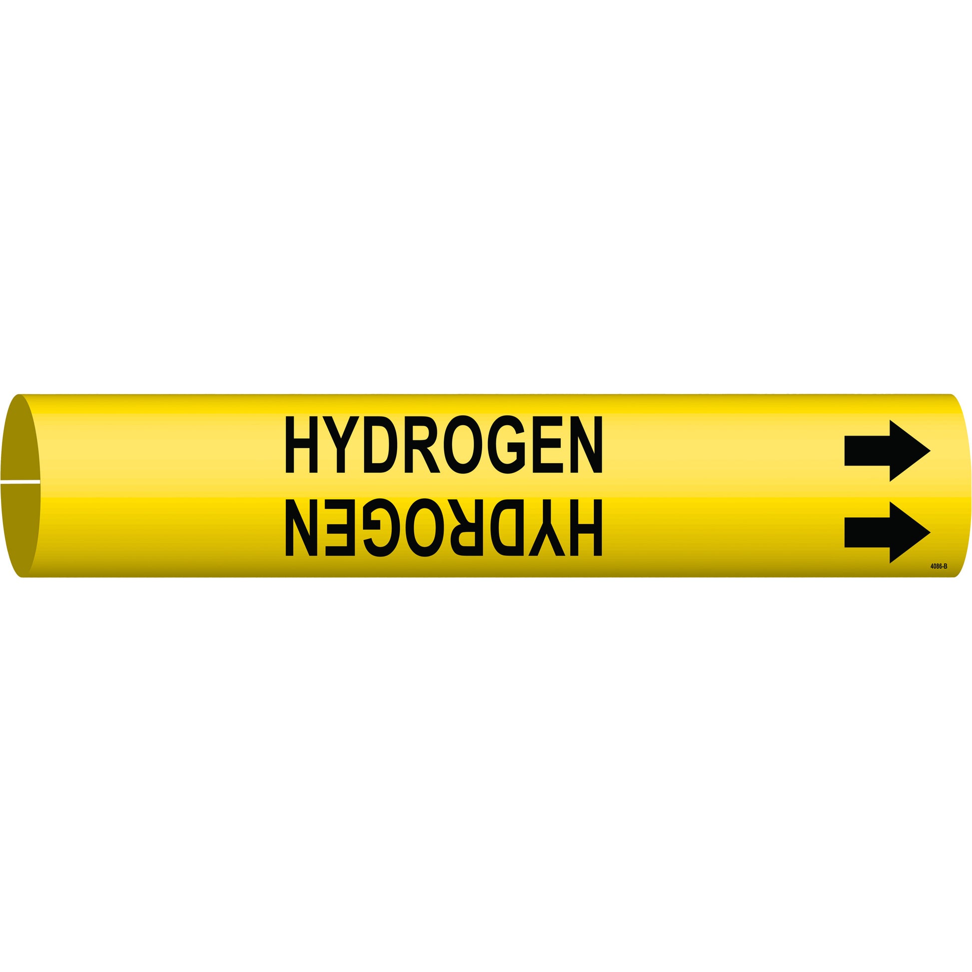 Brady "Hydrogen" Pipe Marker, Snap-On, 7/8" H x 7/8" W, Black on Yellow