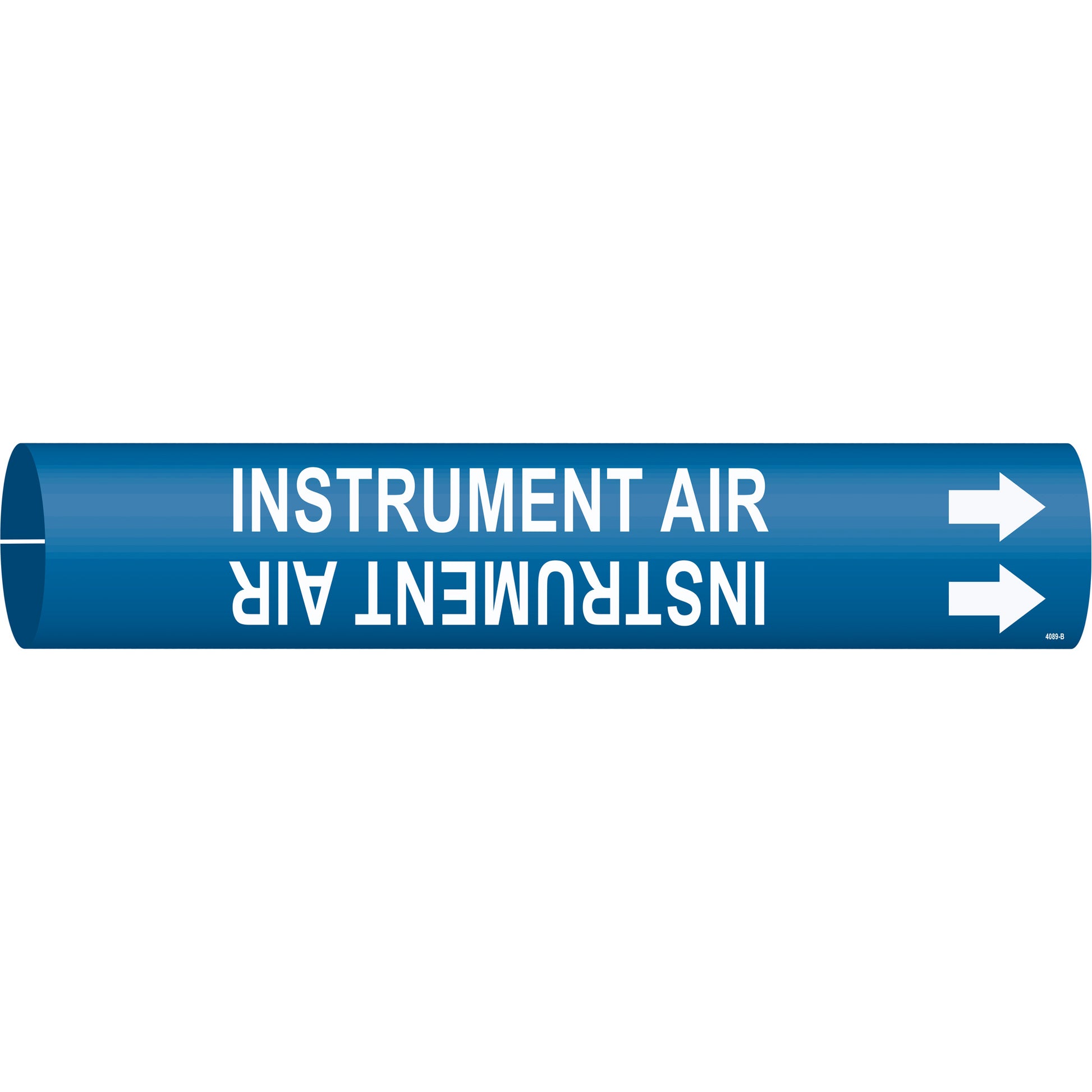 Brady "Instrument Air" Pipe Marker, Snap-On, 7/8" H x 7/8" W, White on Blue