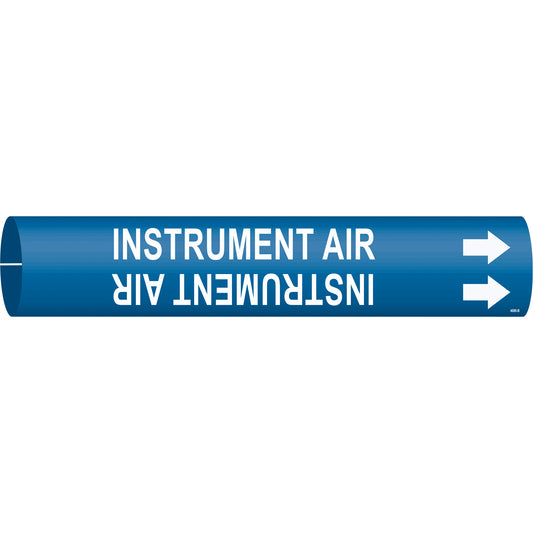Brady "Instrument Air" Pipe Marker, Snap-On, 7/8" H x 7/8" W, White on Blue