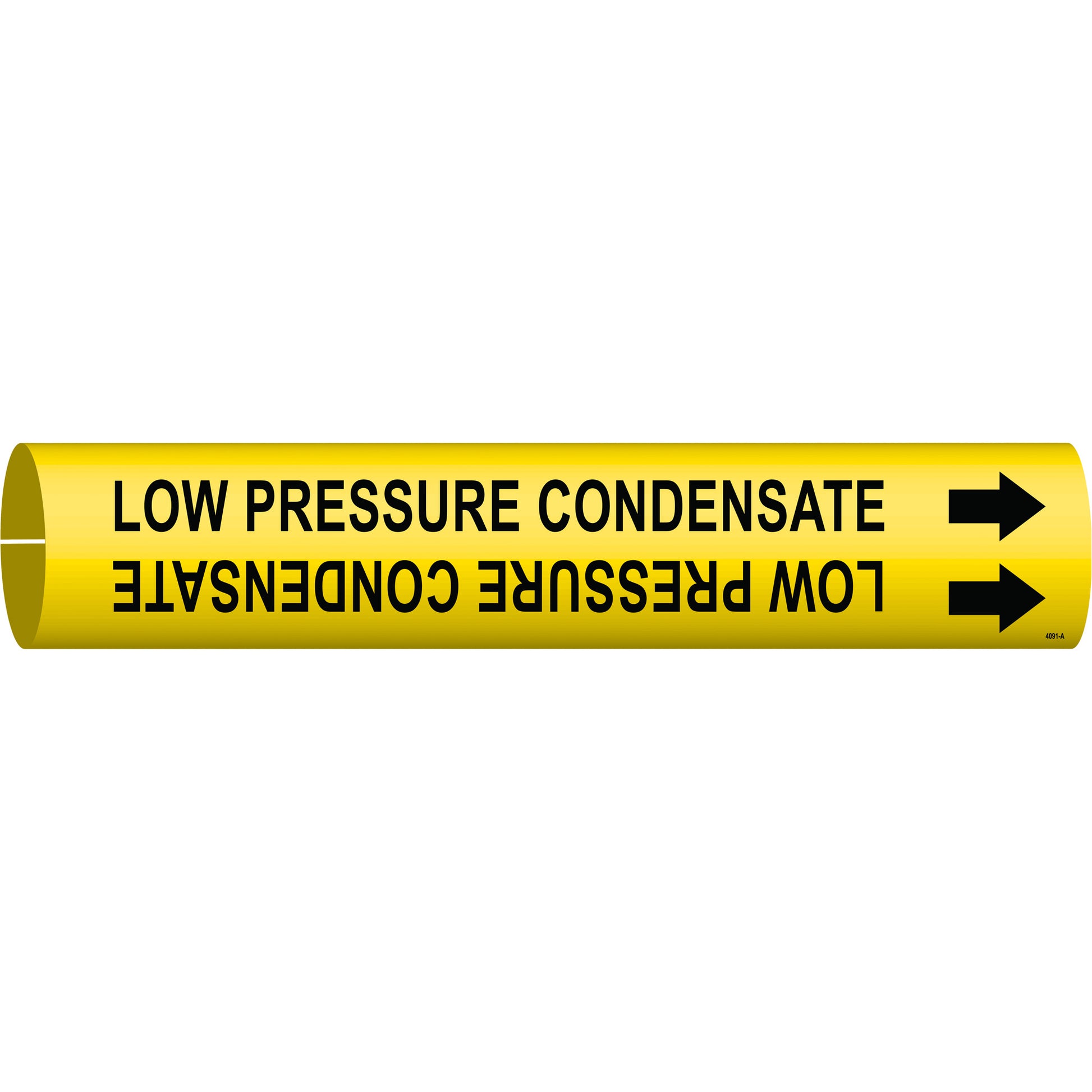 Brady "Low Pressure Condensate" Pipe Marker, Snap-On, 13/16" H x 13/16" W, Black on Yellow