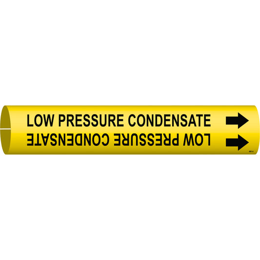 Brady "Low Pressure Condensate" Pipe Marker, Snap-On, 13/16" H x 13/16" W, Black on Yellow