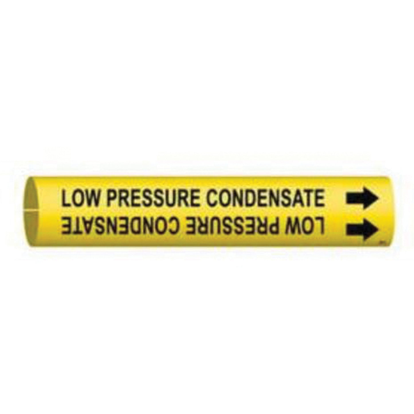 Brady "Low Pressure Condensate" Pipe Marker, Snap-On, 7/8" H x 7/8" W, Black on Yellow