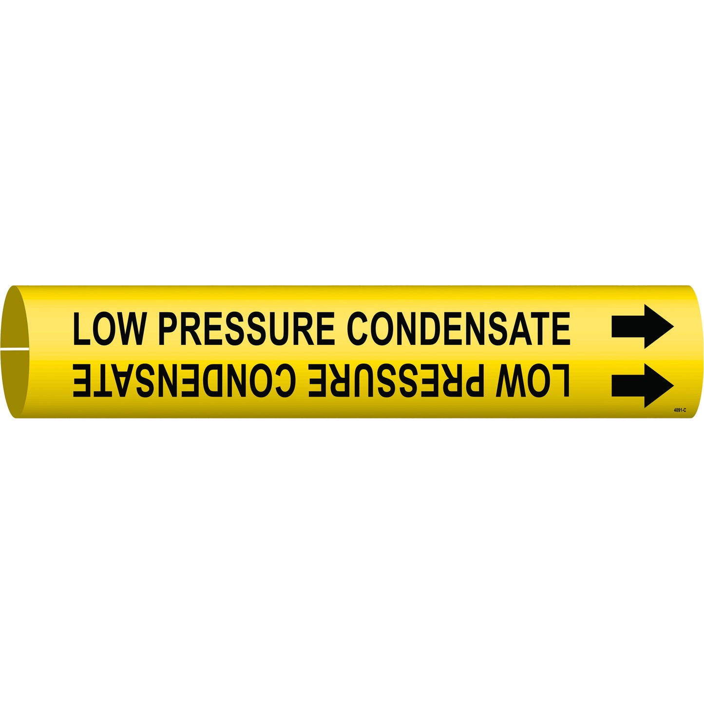 Brady "Low Pressure Condensate" Pipe Marker, Snap-On, 2" H x 2" W, Black on Yellow