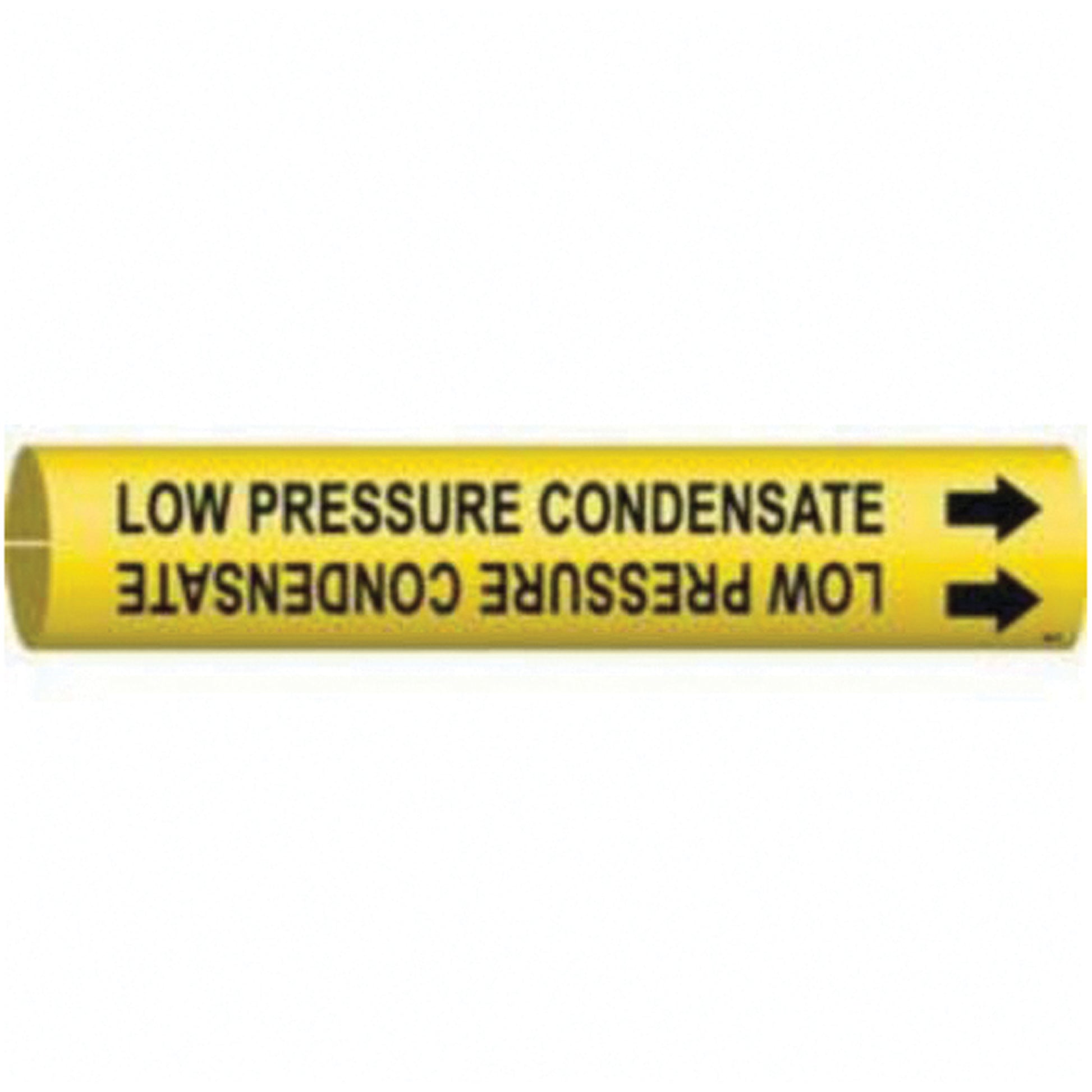 Brady "Low Pressure Condensate" Pipe Marker, Snap-On, 2-13/16" H x 2-13/16" W, Black on Yellow