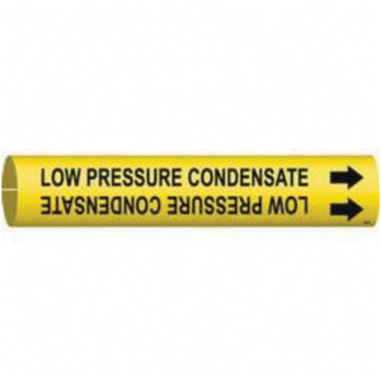Brady "Low Pressure Condensate" Pipe Marker, Snap-On, 2-13/16" H x 2-13/16" W, Black on Yellow