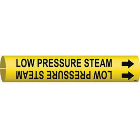 Brady "Low Pressure Steam" Pipe Marker, Snap-On, 13/16" H x 13/16" W, Black on Yellow
