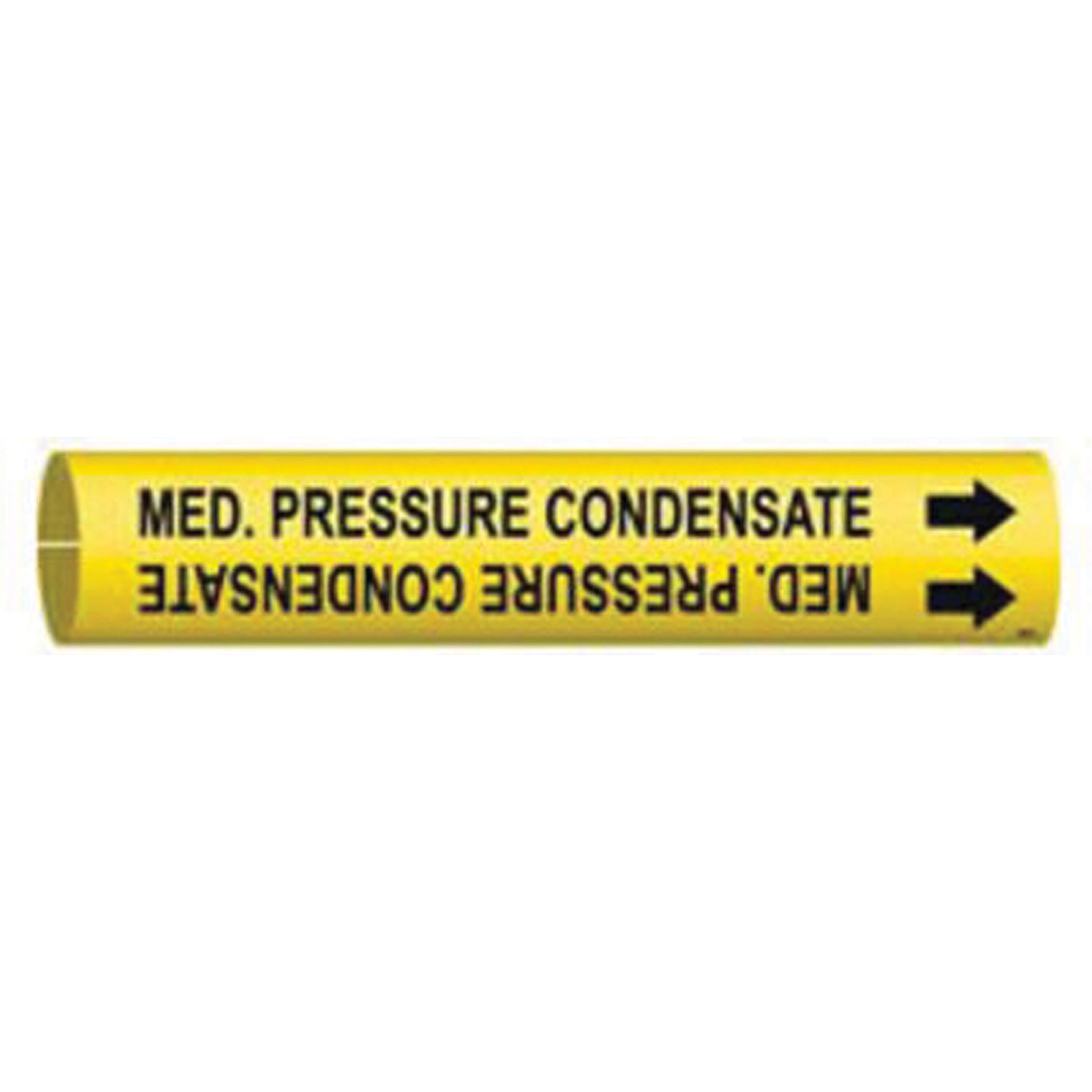 Brady "Med. Pressure Condensate" Pipe Marker, Snap-On, 7/8" H x 7/8" W, Black on Yellow