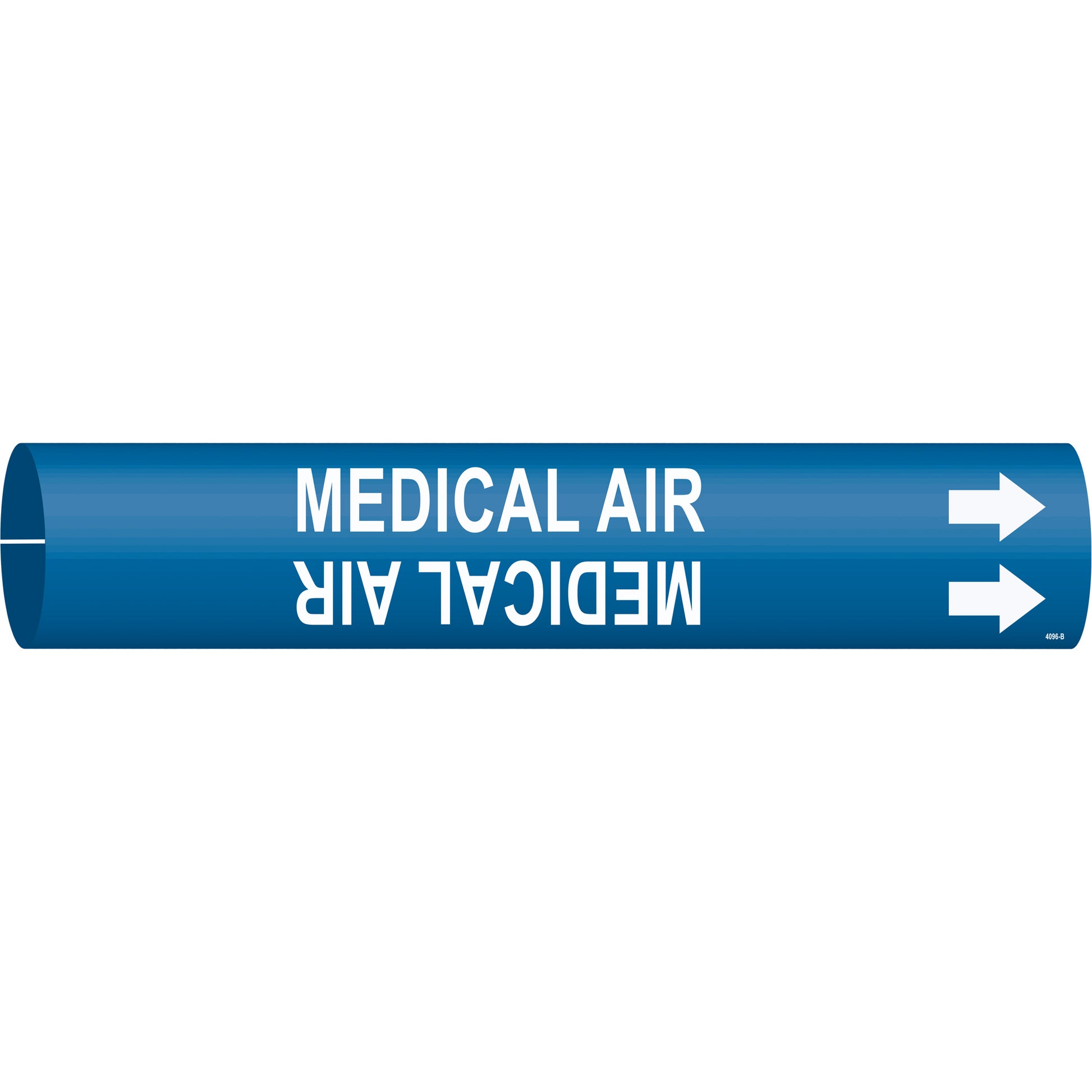 Brady "Medical Air" Pipe Marker, Snap-On, 7/8" H x 7/8" W, White on Blue