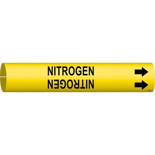 Brady "Nitrogen" Pipe Marker, Snap-On, 13/16" H x 13/16" W, Black on Yellow