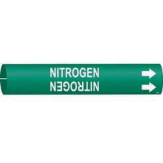 Brady "Nitrogen" Pipe Marker, Snap-On, 13/16" H x 13/16" W, White on Green