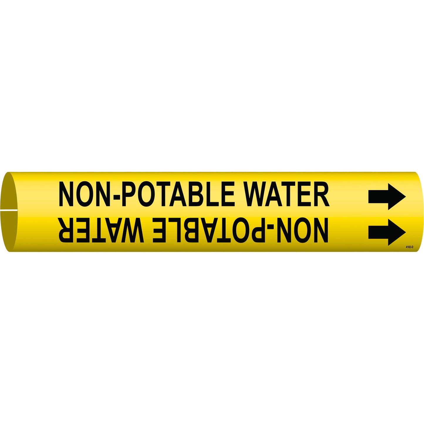 Brady "Non-Potable Water" Pipe Marker, Snap-On, 2-13/16" H x 2-13/16" W, Black on Yellow