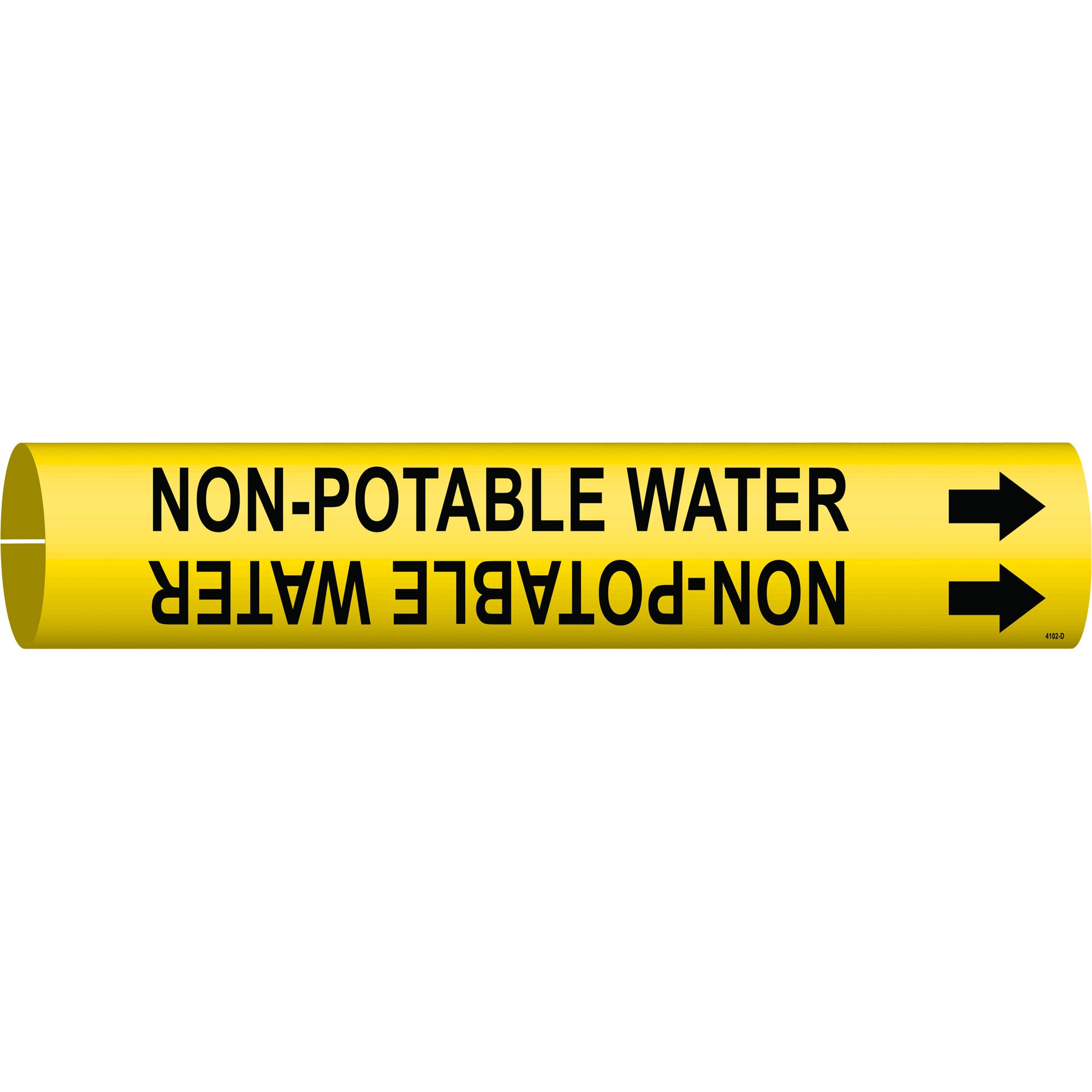 Brady "Non-Potable Water" Pipe Marker, Snap-On, 2-13/16" H x 2-13/16" W, Black on Yellow
