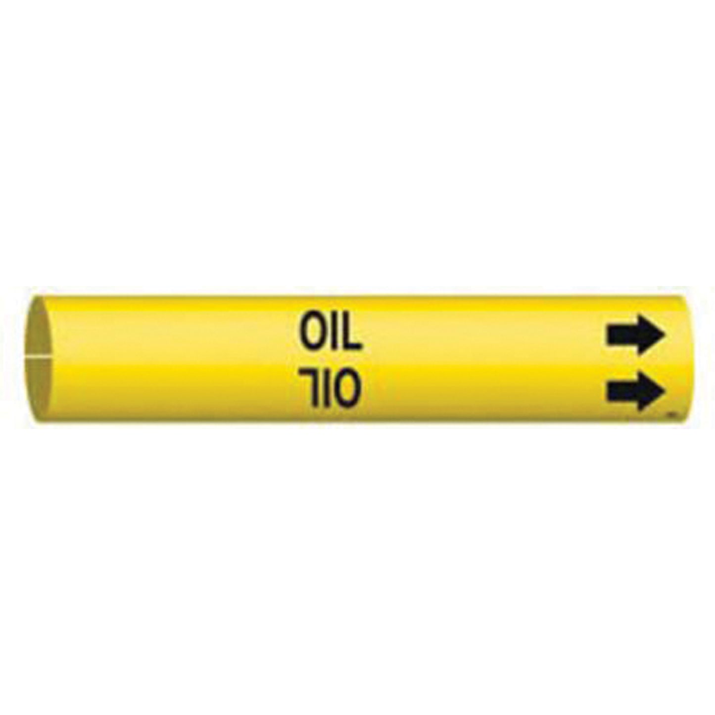 Brady "Oil" Pipe Marker, Snap-On, 13/16" H x 13/16" W, Black on Yellow