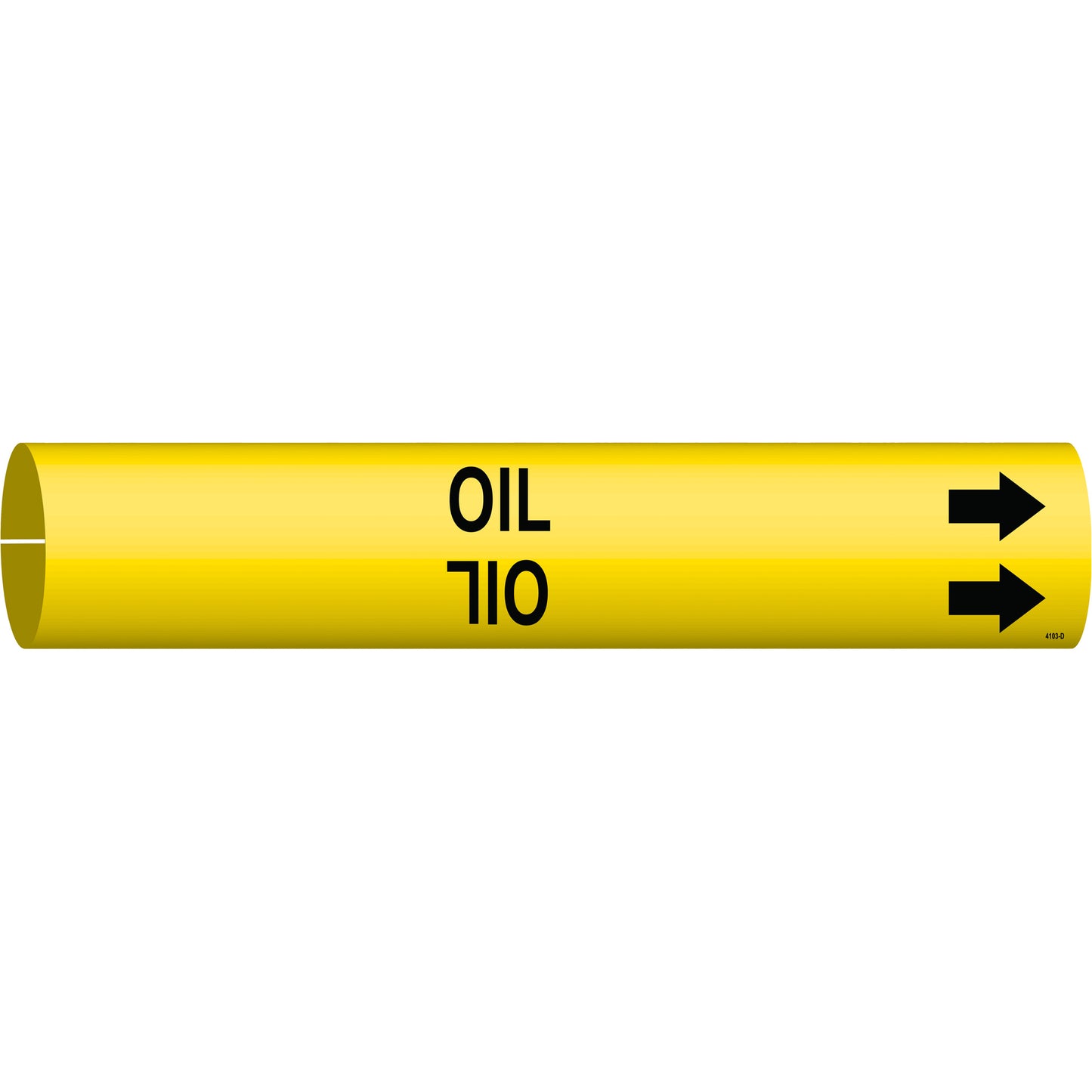 Brady "Oil" Pipe Marker, Snap-On, 2-13/16" H x 2-13/16" W, Black on Yellow