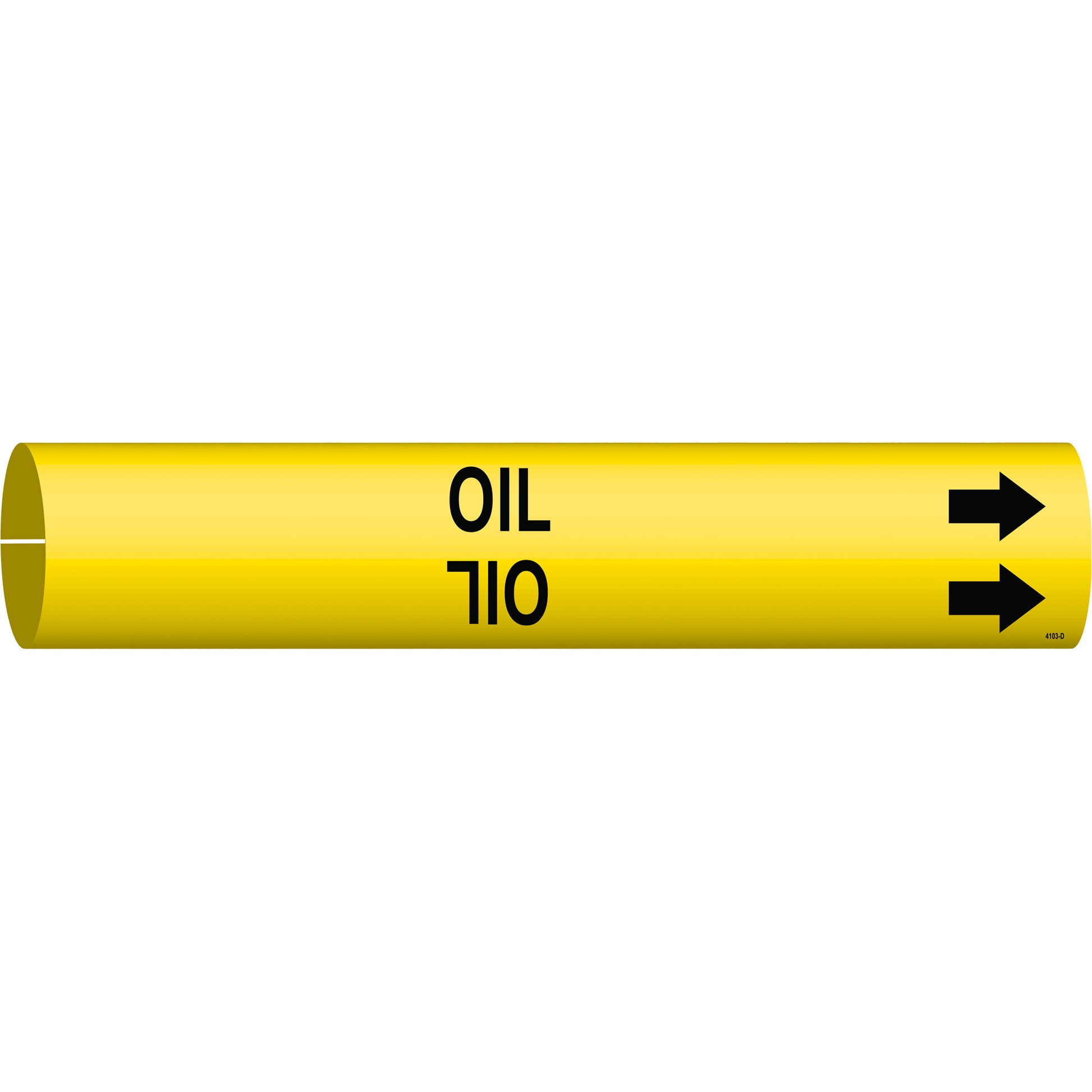 Brady "Oil" Pipe Marker, Snap-On, 2-13/16" H x 2-13/16" W, Black on Yellow