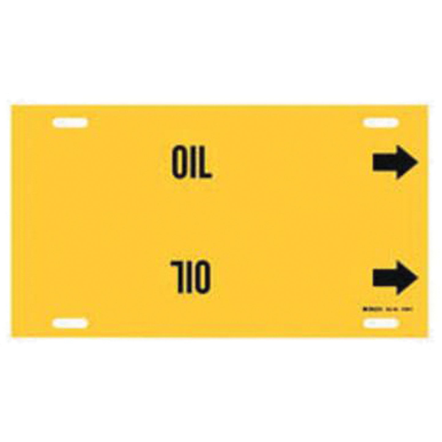 Brady "Oil" Pipe Marker, Strap-On, 8" H x 16" W, Black on Yellow