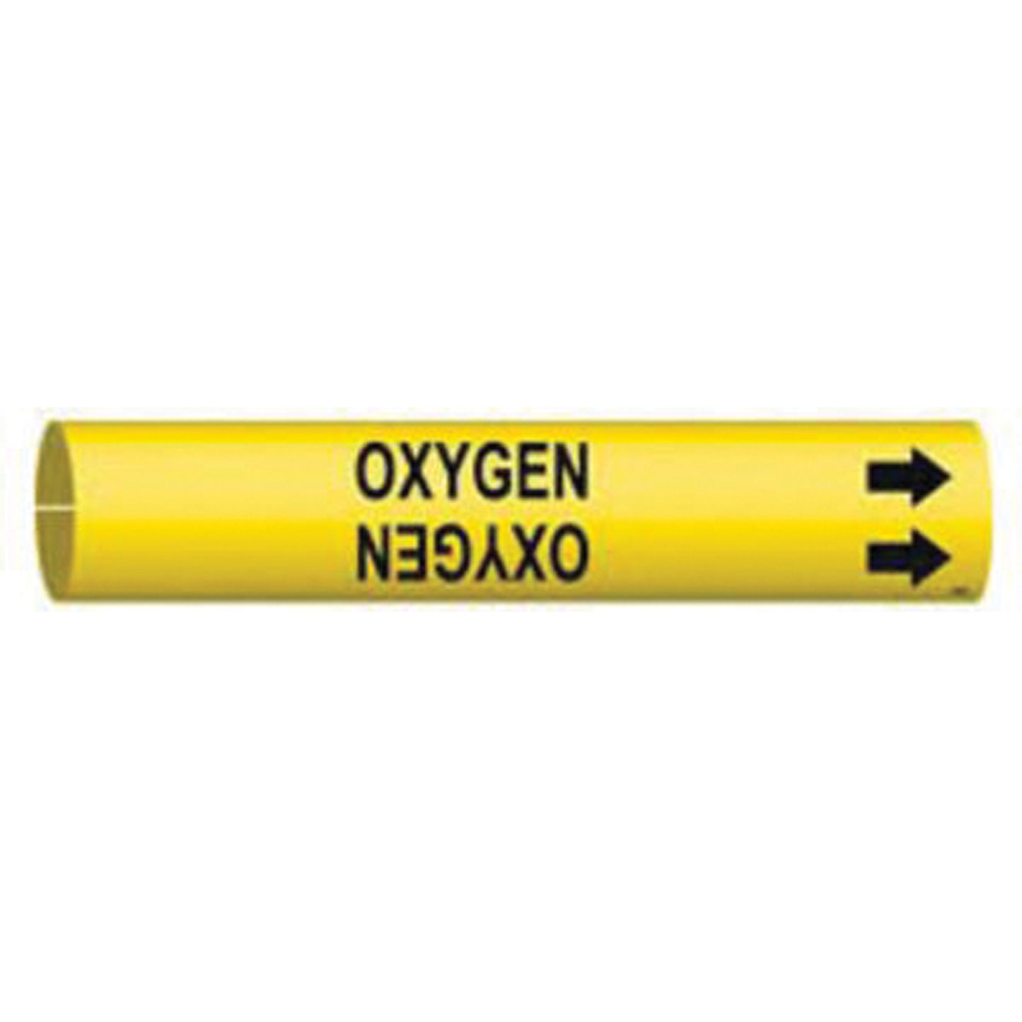 Brady "Oxygen" Pipe Marker, Snap-On, 7/8" H x 7/8" W, Black on Yellow