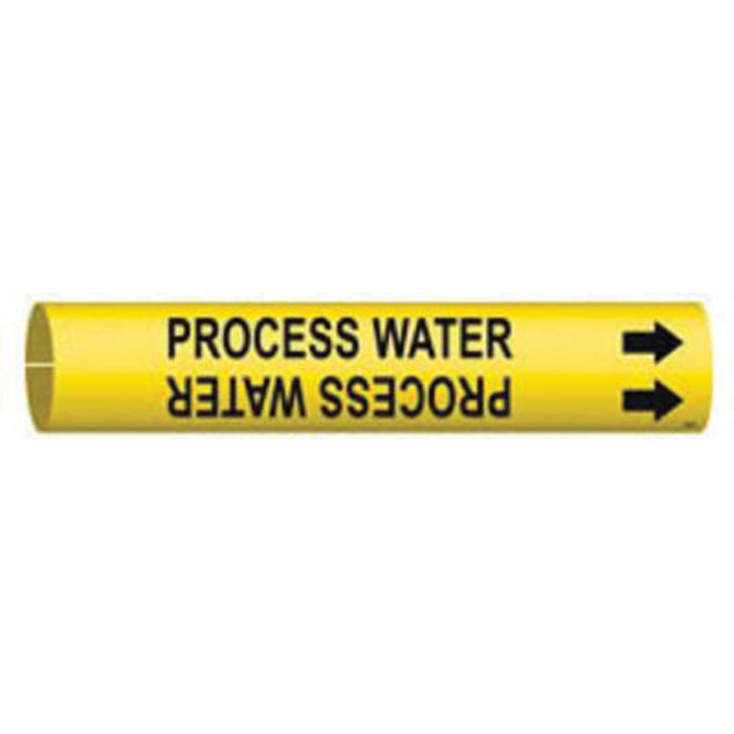 Brady "Process Water" Pipe Marker, Snap-On, 13/16" H x 13/16" W, Black on Yellow