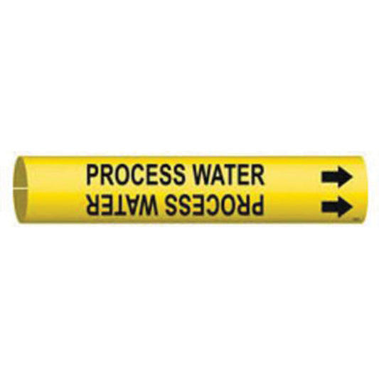 Brady "Process Water" Pipe Marker, Snap-On, 13/16" H x 13/16" W, Black on Yellow