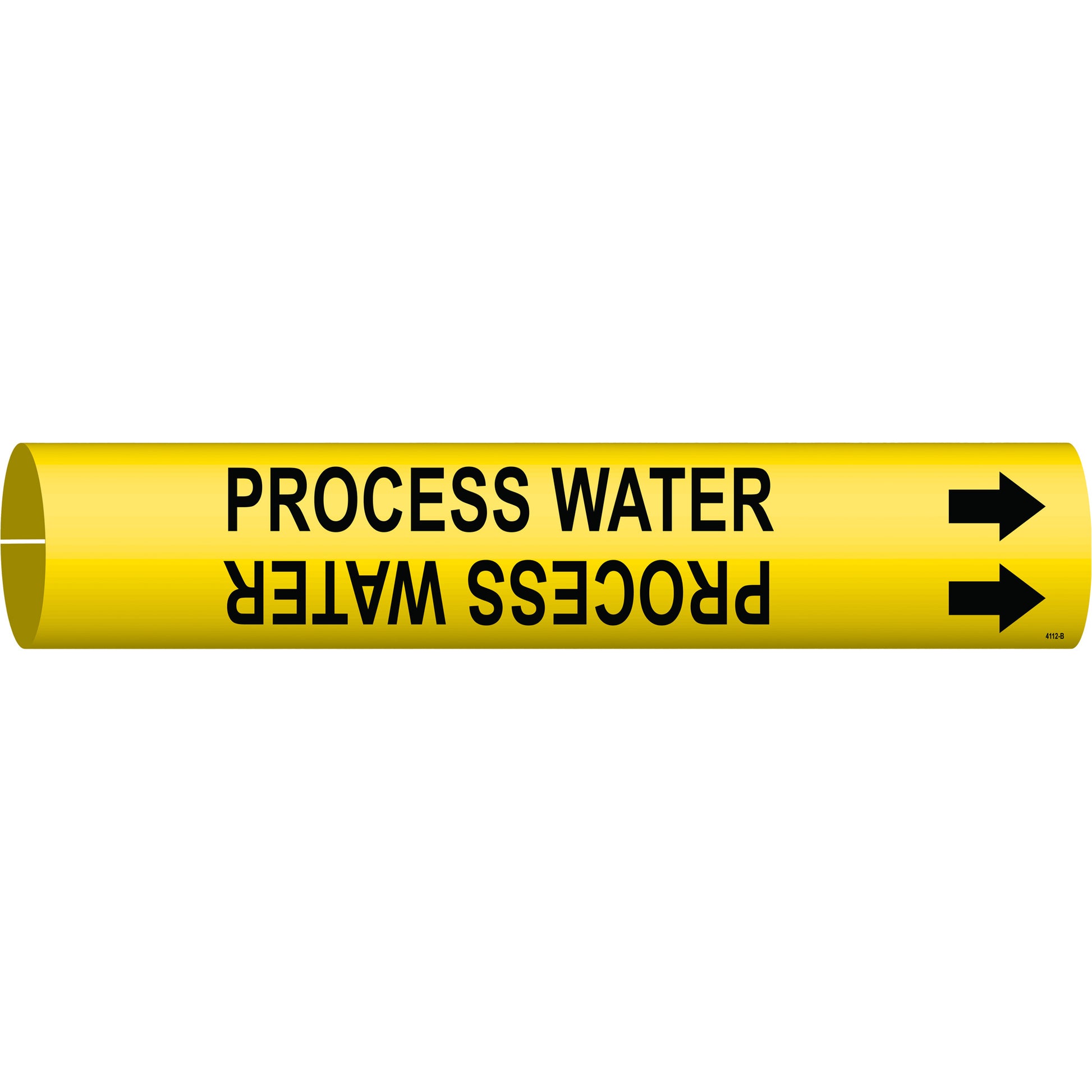 Brady "Process Water" Pipe Marker, Snap-On, 7/8" H x 7/8" W, Black on Yellow