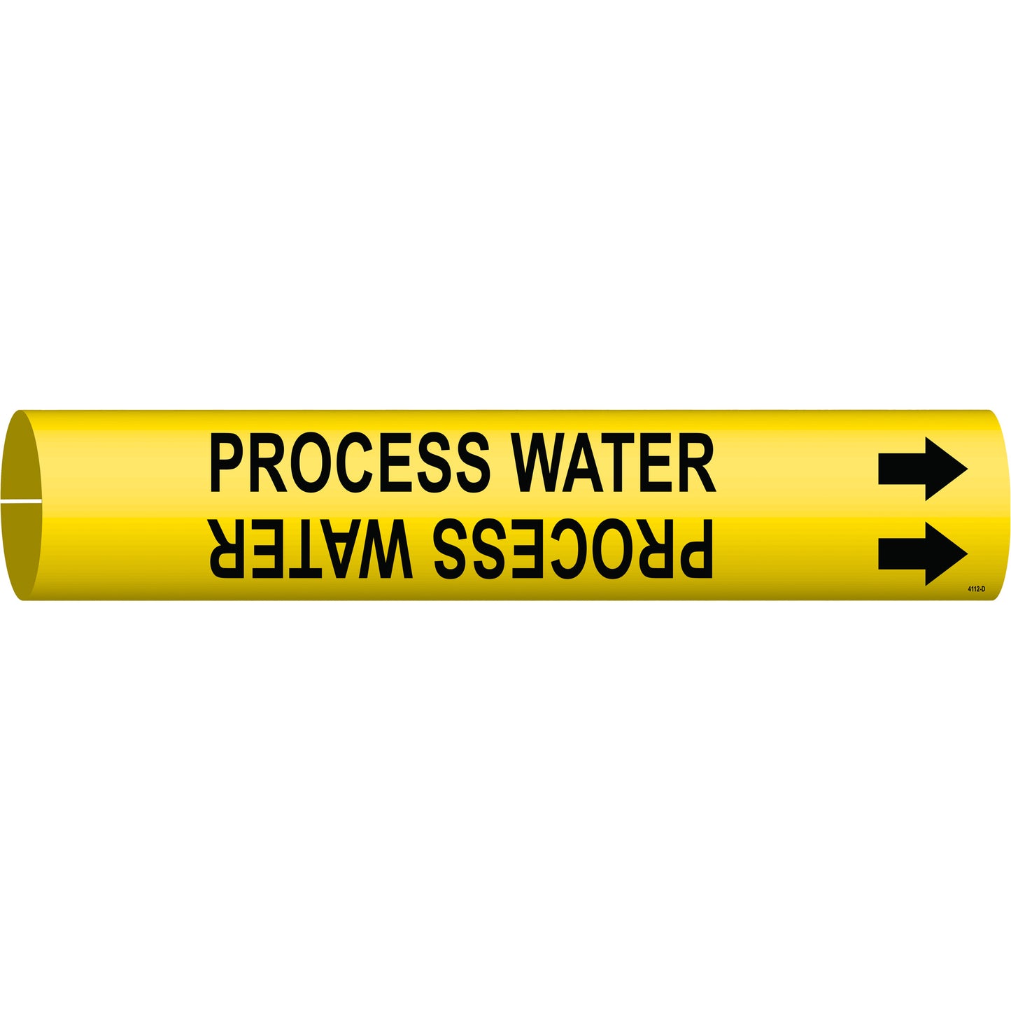 Brady "Process Water" Pipe Marker, Snap-On, 2-13/16" H x 2-13/16" W, Black on Yellow