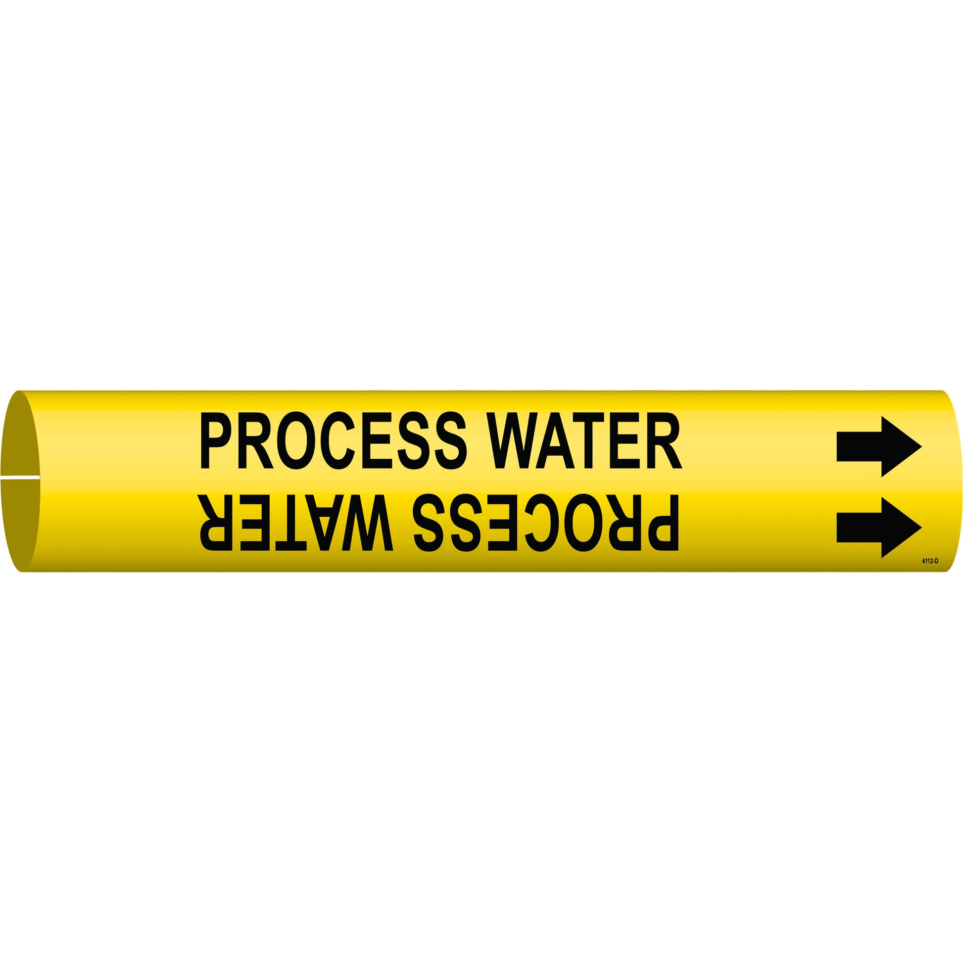 Brady "Process Water" Pipe Marker, Snap-On, 2-13/16" H x 2-13/16" W, Black on Yellow