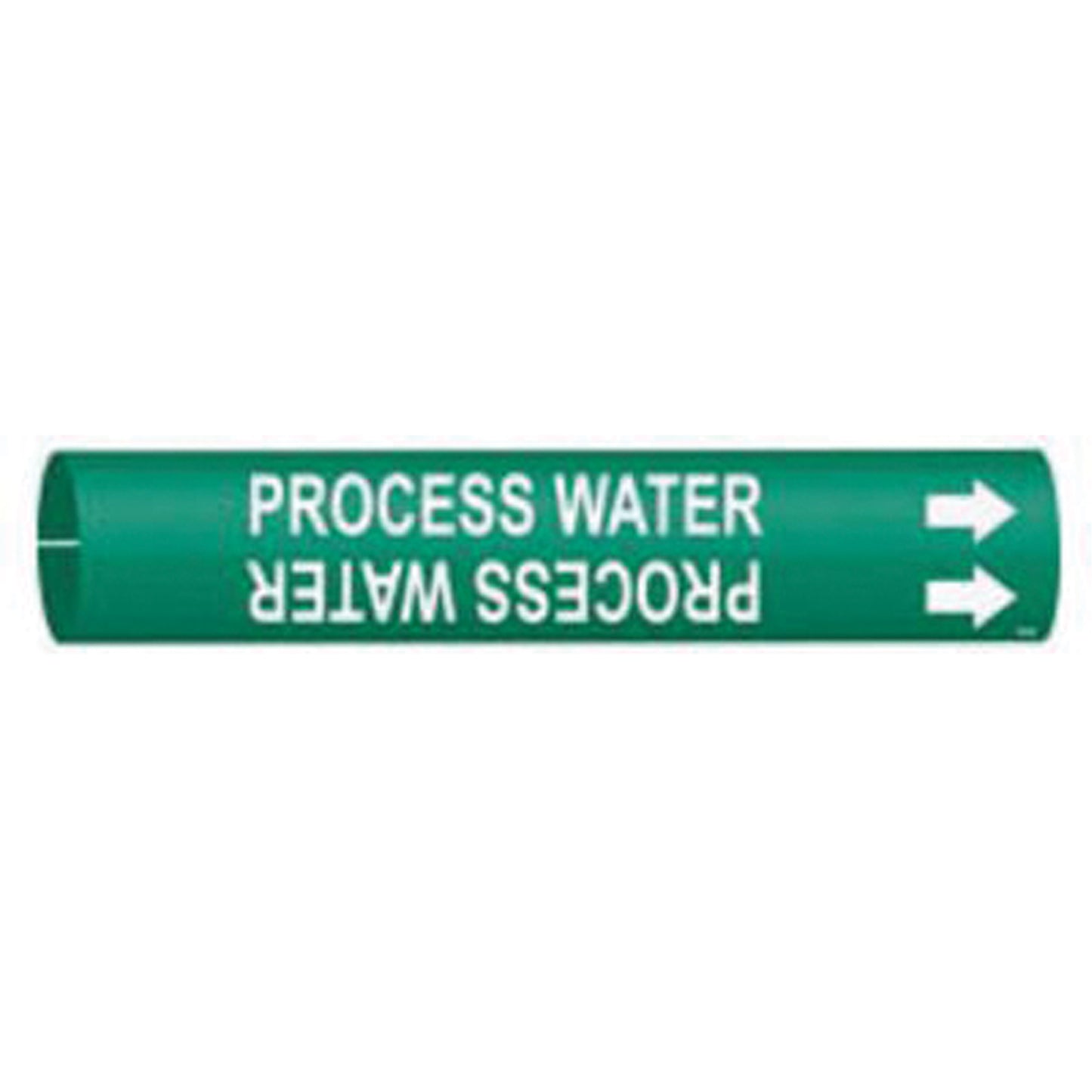 Brady "Process Water" Pipe Marker, Snap-On, 7/8" H x 7/8" W, White on Green