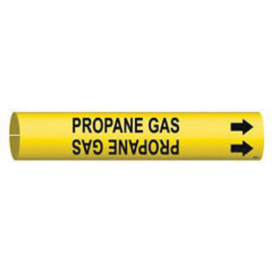 Brady "Propane Gas" Pipe Marker, Snap-On, 7/8" H x 7/8" W, Black on Yellow