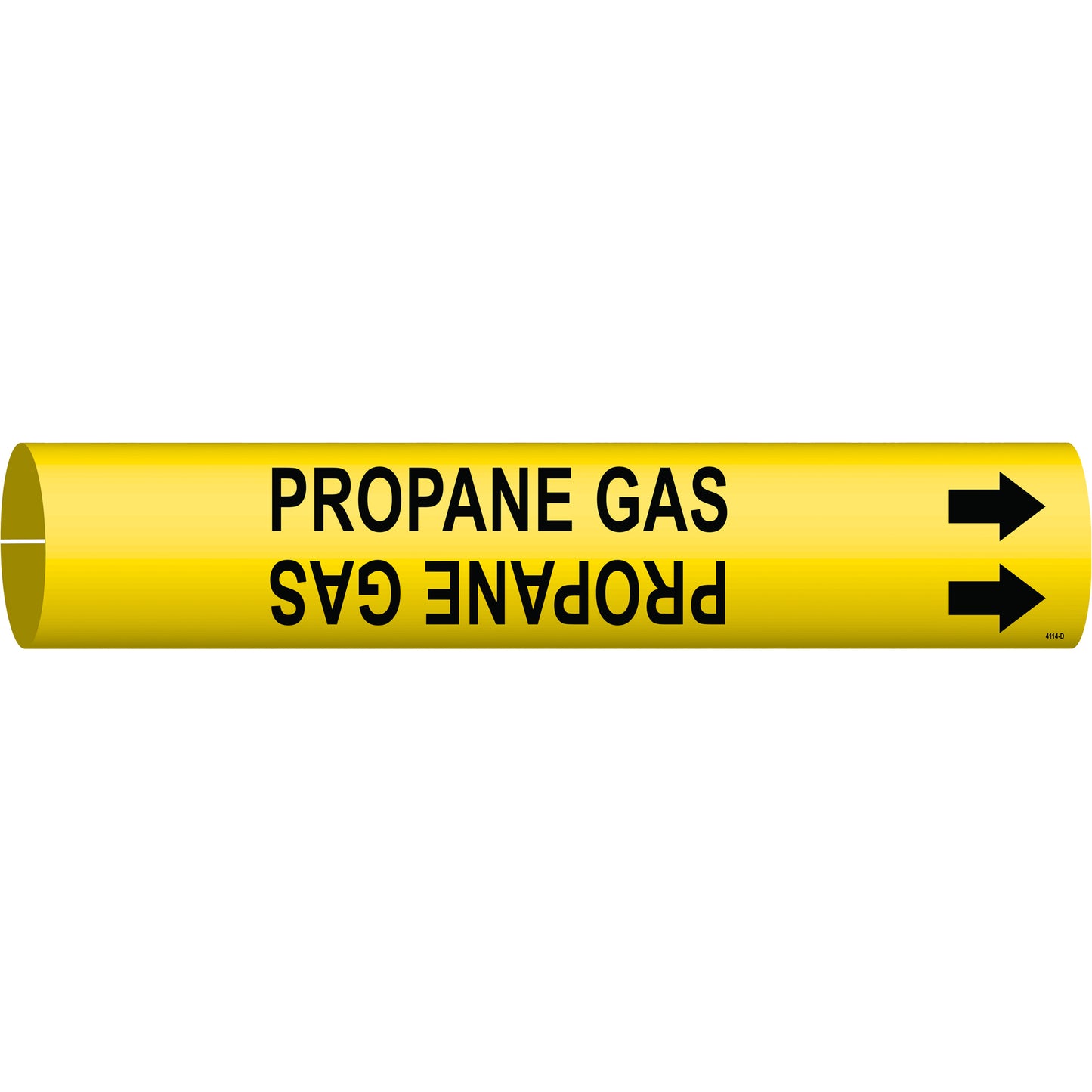 Brady "Propane Gas" Pipe Marker, Snap-On, 2-13/16" H x 2-13/16" W, Black on Yellow