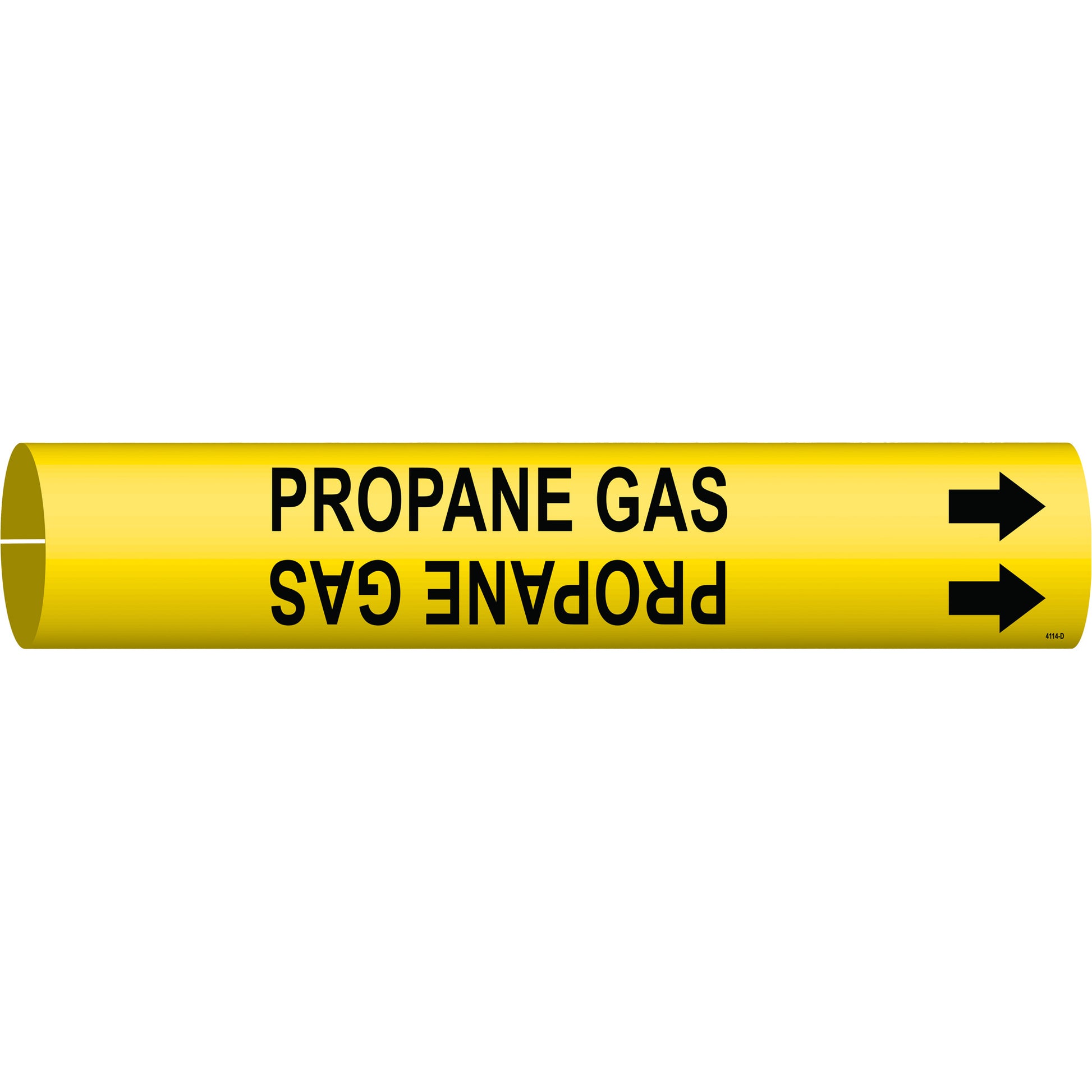 Brady "Propane Gas" Pipe Marker, Snap-On, 2-13/16" H x 2-13/16" W, Black on Yellow