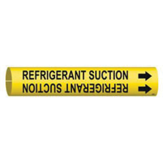 Brady "Refrigerant Suction" Pipe Marker, Snap-On, 13/16" H x 13/16" W, Black on Yellow