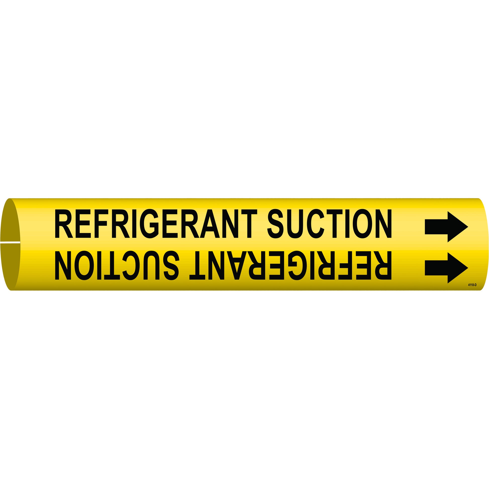 Brady "Refrigerant Suction" Pipe Marker, Snap-On, 2-13/16" H x 2-13/16" W, Black on Yellow