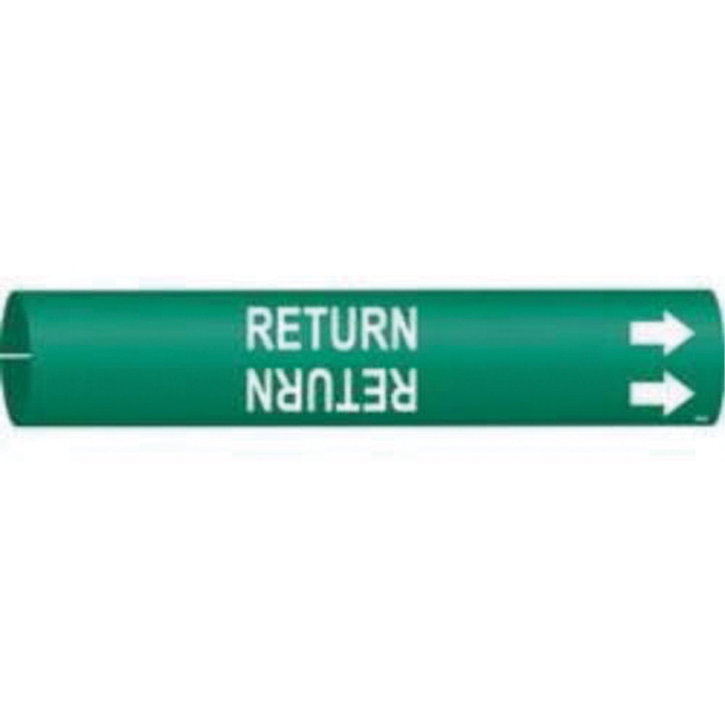 Brady "Return" Pipe Marker, Snap-On, 13/16" H x 13/16" W, White on Green