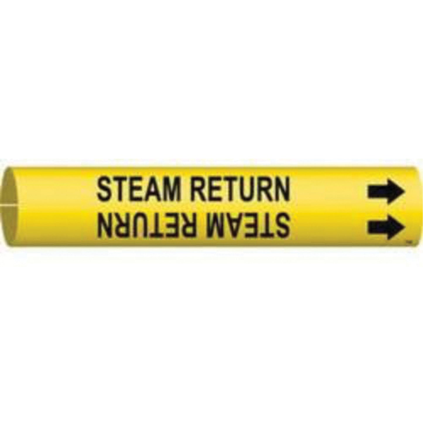 Brady "Steam Return" Pipe Marker, Snap-On, 13/16" H x 13/16" W, Black on Yellow