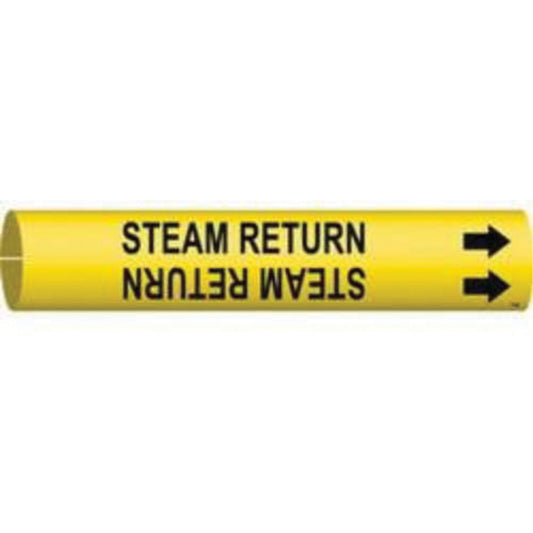 Brady "Steam Return" Pipe Marker, Snap-On, 13/16" H x 13/16" W, Black on Yellow