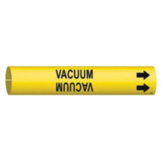 Brady "Vacuum" Pipe Marker, Snap-On, 13/16" H x 13/16" W, Black on Yellow