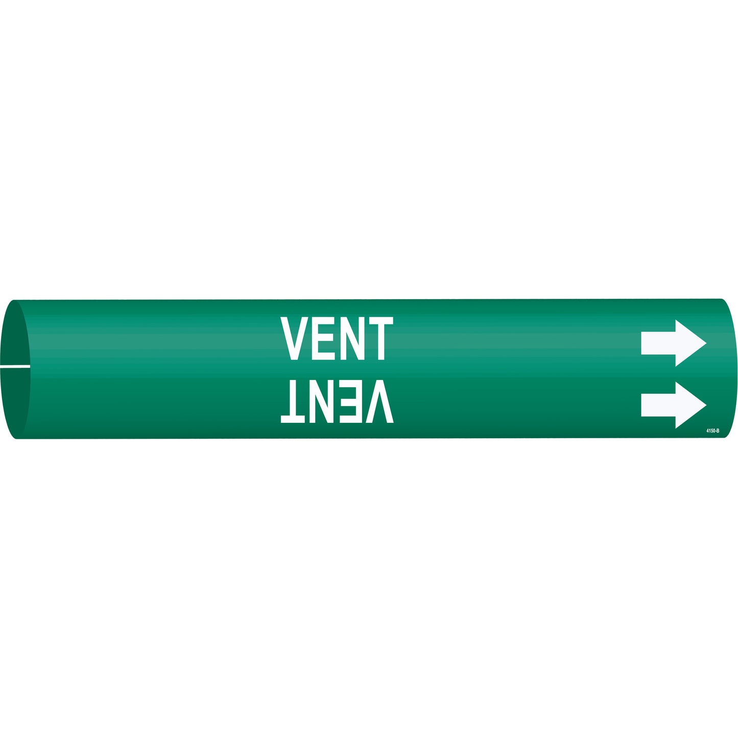 Brady "Vent" Pipe Marker, Snap-On, 7/8" H x 7/8" W, White on Green
