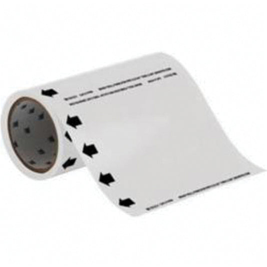 Brady Blank Roll Form Pipe Markers, Self-Adhesive, Cuttable H x 8" W, Black on White