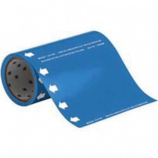 Brady Blank Roll Form Pipe Markers, Self-Adhesive, Cuttable H x 8" W, White on Blue