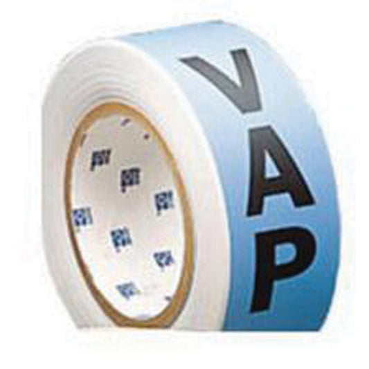 Brady "Vap" Ammonia (IIAR) Pipe Marker Tape, 90', Black on Blue