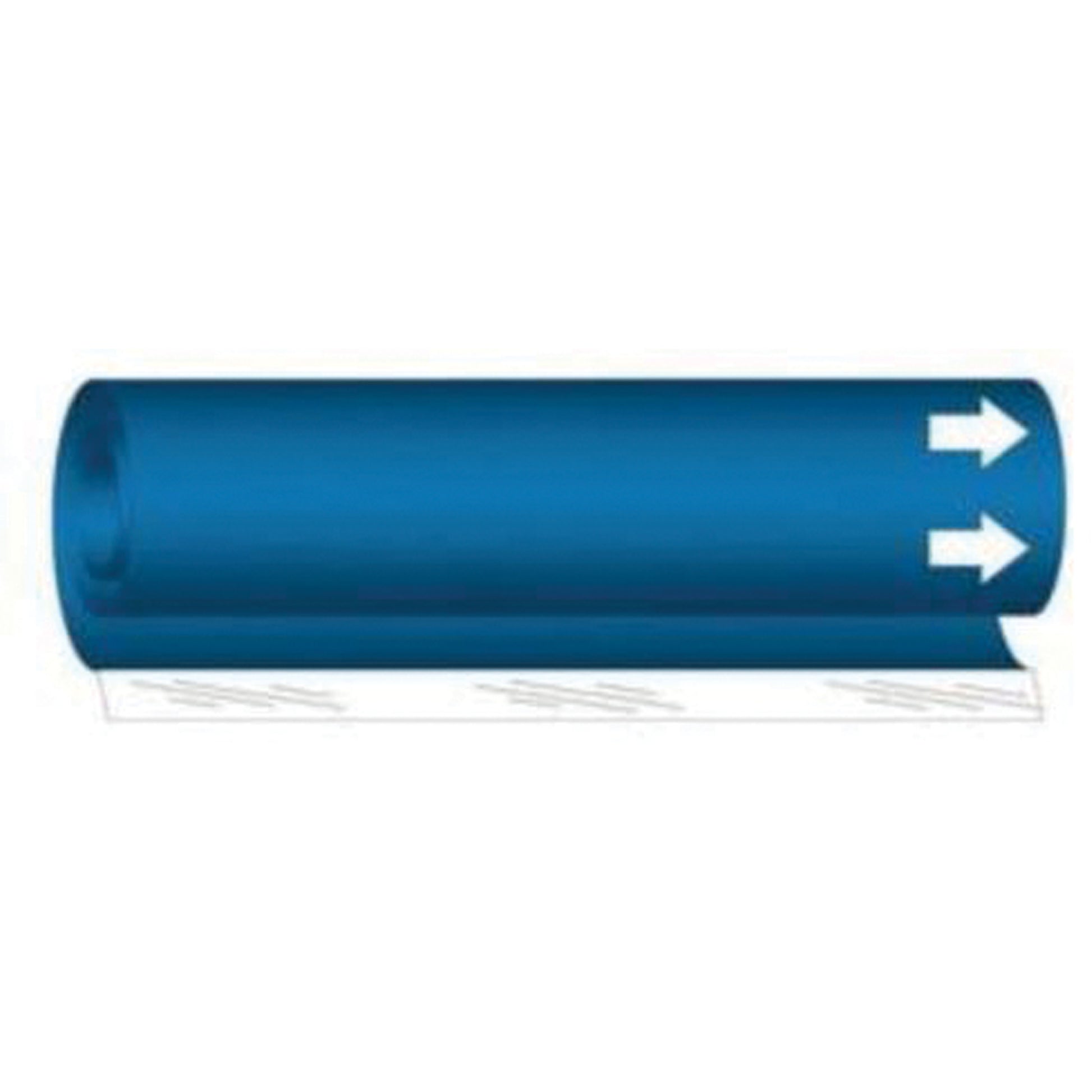 Brady Blank Pipe Marker, Wrap-Around, 5" H x 8" W, White on Blue