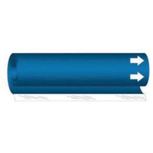 Brady Blank Pipe Marker, Wrap-Around, 5" H x 8" W, White on Blue