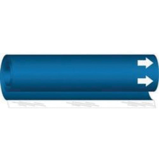 Brady Blank Pipe Marker, Wrap-Around, 9" H x 8" W, White on Blue