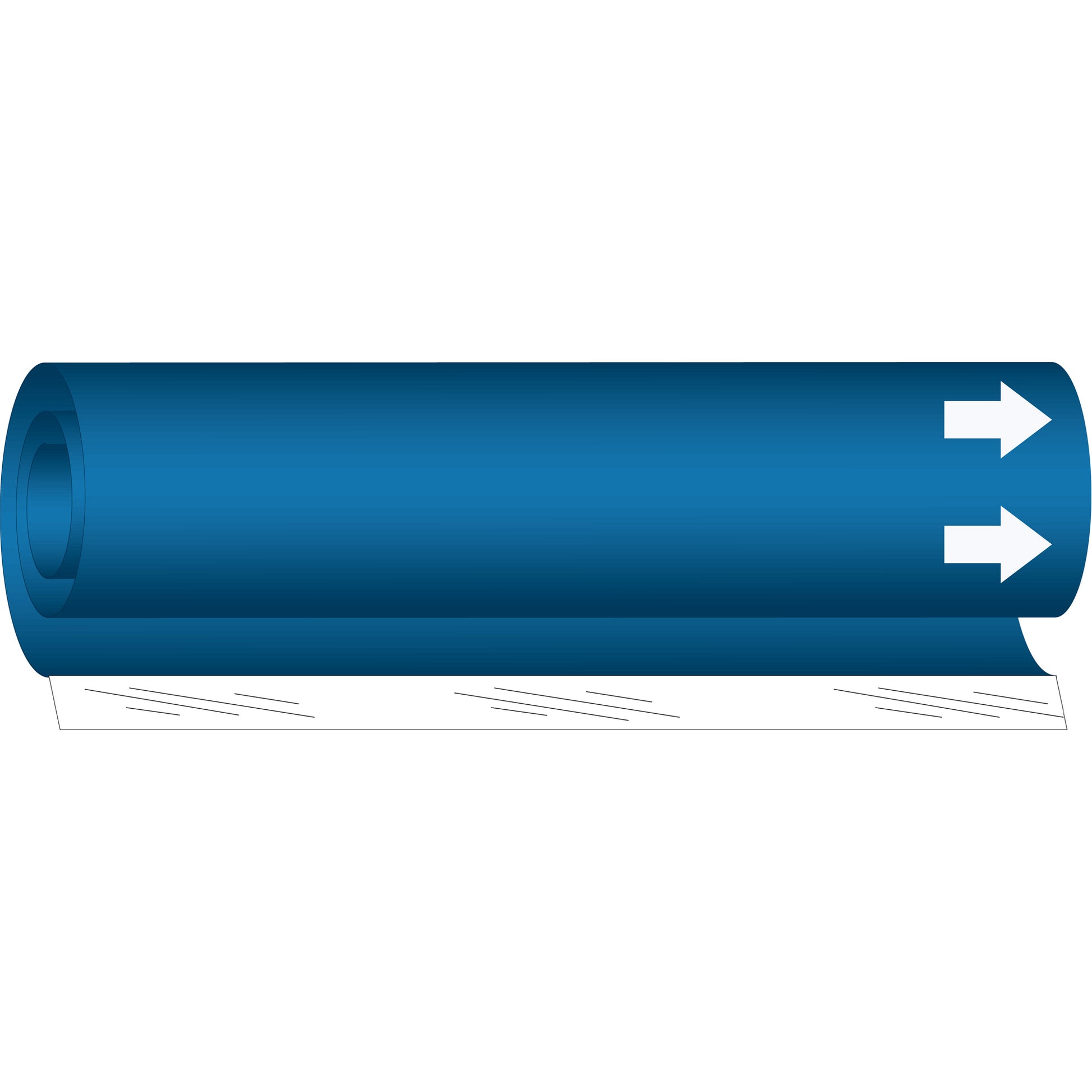 Brady Blank Pipe Marker, Wrap-Around, 26" H x 12" W, White on Blue